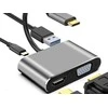 USB-C į HDMI 4K VGA adapteris USB 3.0 USB-C maitinimo adapteris