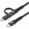 Celly 2-i-1-kabelis USB-C - USB-C/Lightning 100W 2m Svart
