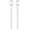 CELLY USBCUSBCCOTT - USB-C TO USB-C COTTON BRAIDED CABLE Baltas (POWER DELIVERY)