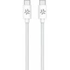 CELLY USBCUSBCCOTT - USB-C Į USB-C MEDVILNINIU PINTU KABELIS Baltas (MAITINIMO TIEKIMAS)