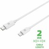Celly USBLIGHTC2MWH, 2 m, Lightning, USB C, Male, Male, Baltas