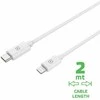 Celly USBLIGHTC2MWH, 2 m, Lightning, USB C, Male, Male, Baltas