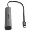 USB Hub - Lindy 4 Port USB 3.2 Gen 2 Type C Hub, 10 Gbps, Tamsiai pilka