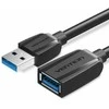 Vention Prailginimo kabelis USB 3.0, išorinis USB į moterišką USB, ventiliacija 3 m (juoda)