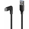 Lindy USB Laidas - 0.5m USB 3.2 Type A į C, 10Gbps, 90° Dešinės Pusės Jungtis