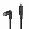 USB Kabelis - LINDY USB 3.2 Type C Laidas, M/M, 90° Kampas, 10Gbps, 60W PD, 0.5 m, Juodas