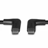 USB Kabelis - LINDY USB 3.2 Type C Laidas, M/M, 10Gbps, 60W PD, 90° Kampas, 0.5 m, Juodas