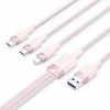 USB 2.0 A iki 3in1 3A laidas Vention CTPPG 1.5M (rožinis)