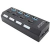 Fusion USB šakotuvas 4x USB 3.0 juodas