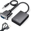 Adapteris VGA-HDMI su 3.5 mm ir USB jungtimis, 25 cm