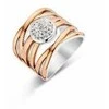 Viktorijos rožinio aukso spalvos žiedas su baltu akmeniu