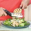 Vegetable, meat and fruit kitchen scissors with board