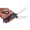 Vegetable, meat and fruit kitchen scissors with board