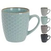 Excellent Houseware Keraminiai pastelinių spalvų puodeliai, 4 puodeliai 300 ml dovanų dėžutėje
