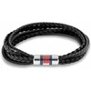 Tommy Hilfiger prabangi vyriška apyrankė su juodos odos daugiasluoksne apyranke 2790426