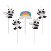 Žvakė tortui „Gyvūnai“ su miela panda, 5 vnt. žvakių rinkinys