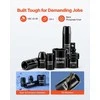 1/2 colio smūginių galvučių rinkinys, 39 dalių, 6 kampų gilios ir trumpos, metrinės 9-30 mm, Cr-V plienas, universali jungtis, dėklas automobilių ir mechanikos remontui, prof. įrankiai