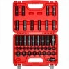 1/2 colio smūginių galvučių rinkinys, 39 dalių, 6 kampų gilios ir trumpos, metrinės 9-30 mm, Cr-V plienas, universali jungtis, dėklas automobilių ir mechanikos remontui, prof. įrankiai
