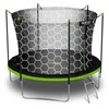 10 pėdų sodo trampolinas su apsauginiu tinklu ir kopėčiomis, lauko šokinėjimo trampolinas, apvalus trampolinas vaikams, kiemo trampolinas