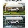 10 x 6 m Automobilio Pavėsinė, Tvirta Nešiojama, Visiems Orams, Balta, Cinkuotas Plienas, Automobilių Palapinė, Prieglauda, Stoginė