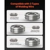 100A ritininis pistoletas su 3.04 metro kabeliu suvirinimui, ergonomiška rankena, permatomas dangtelis, 0.58/0.76/0.89 mm suvirinimo vielos