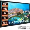 Projektorius 110 colių projektoriaus ekranas namų kinui, 16:9 4K HD, fiksuoto rėmo, 3D, filmų peržiūrai, vaizdo projekcijai