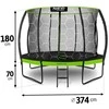 12 pėdų trampolinas 374 cm su vidiniu tinklu, lauko apvalus trampolinas, sodo trampolinas vaikams, trampolinas su apsauginiu tinklu, didelis trampolinas