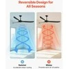1800 mm lubinis ventiliatorius su medinėmis mentėmis, be šviestuvo, su nuotolinio valdymo pultu, reversiniu varikliu, juodas