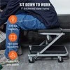 2-in-1 sulankstomas gultas ir kėdutė mechanikui, žemo profilio važiuoklės gultas su 6 ratais, 136 kg keliamoji galia, garažo įranga, ratukinė kėdė dirbtuvėms