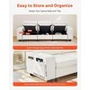 3 vietų sofa, modulinė sekcijinė sofa su daiktadėže, moderni minkšta sofa su šoninėmis kišenėmis ir metaliniu rėmu, svetainei miegamajam butui biurui, balta sekcijinė sofa su saugykla