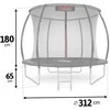 312 cm Trampolinas su vidiniu apsauginiu tinklu, lauko trampolinas, apvalus trampolinas, trampolinas vaikams, sodo trampolinas