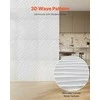 3D sienų plokštės, 12 vnt., 500x500x20 mm, PVC matinė balta, bangų dizainas, tekstūruotos sienų dekoro plokštės