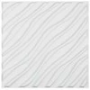 3D sienų plokštės, 12 vnt., 500x500x20 mm, PVC matinė balta, bangų dizainas, tekstūruotos sienų dekoro plokštės