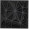 3D sienų plokštės, 33 vnt., 300x300 mm, PVC, 2.97 m² dengiamas plotas, deimanto juodumo dekoratyvinės sienų plokštės