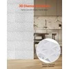 3D sienų plokštės, 33 vnt. pakuotėje, 300x300 mm PVC dekoratyvinės sienų plytelės, deimanto formos baltos tekstūruotos plokštės, 2.97 m² padengimas