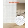 3D sienų plokštės, 33 vnt. pakuotėje, 3D tekstūruotas gėlių dizainas, matinės baltos PVC dekoratyvinės sienų plokštės, 300x300x25.1 mm sienų danga