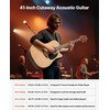 41 colių išpjovos akustinė gitara, natūrali apdaila, pradedantiesiems, su dėklu, eglės viršus, akustinė gitara pradedančiajam, gitaros rinkinys