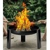 60 cm Laužavietė, ketaus ir plieno, karščiui atspariu laku, juoda, lauko židinys, ugniakuras, laužo dubuo