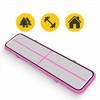 Akrobatikos oro kilimėlis, gimnastikos kilimėlis su elektrine pompa, rožinis treniruočių kilimėlis, 400 cm x 100 cm x 15 cm, patvarus PVC kilimėlis