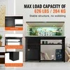 Akvariumo stovas 75 galonų talpai, plieno ir MDF konstrukcijos, roplių terariumo stovas su spintele, juodas žuvų akvariumo stovas, terariumo spintelė, akvariumo komoda
