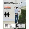 Aliuminės teleskopinės kopėčios namams ir laukui, sulankstomos išstumiamos kopėčios, vieno paspaudimo sutraukimas, 150kg apkrova, neslystančios kojelės, 3.74m aukštis