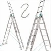 Aloss Aliumininės universalios kopėčios, profesionaliam naudojimui, 10.69 metro darbinis aukštis, daugiapozicinės kopėčios, tvirtos pakopinės kopėčios