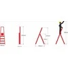 Aliuminio vienpusės montavimo kopėčios, 3.48 metro darbinis aukštis, su platforma, tvirta konstrukcija, profesionaliam naudojimui, sandėlio kopėčios, statybos kopėčios