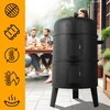 Anglies grilis, 3-in-1 grilis rūkykla viryklė, su termometru, nešiojamas sodo grilis, gaminimas lauke, BBQ grilis