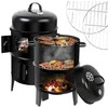 Anglies grilis, 3-in-1 grilis rūkykla viryklė, su termometru, nešiojamas sodo grilis, gaminimas lauke, BBQ grilis