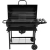 Anglies grilis su dangčiu, didelis 71 x 35 cm kepimo plotas, temperatūros kontrolė, nešiojamas lauko grilis sodui ir terasai, juodas grilis
