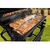 Anglies kepsninė statinė, 2 grotelės, sulankstomi stalviršiai, juoda BBQ grilius, lauko kepsninė, grilinė