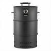 Anglinė rūkykla-kepsninė, 470 mm statinės formos BBQ, dengto plieno lauko kepsninė su 2 grotelėmis, kabinimo strypu, kabliukais ir termometru, skirta kiemui ir terasai, barbekiu rūkykla