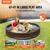 Apvali smėlio dėžė su dangčiu, HDPE smėlio duobė lauko kiemui, 3-12 metų smėlio dėže