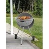 Toya Sa Poland Apvalus anglies grilis, lauko gaminimui, didelis 54 cm kepimo paviršius, nešiojamas sodo grilis, pilkas BBQ
